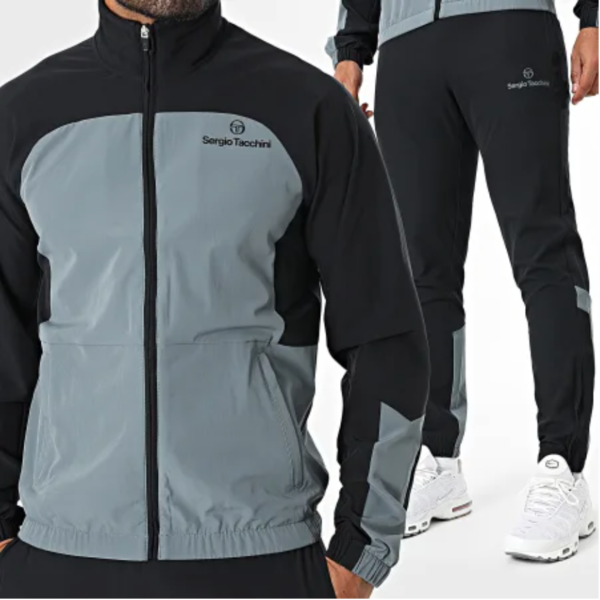 SERGIO TACCHINI- Ensemble De Survetement Noir Gris Anthracite